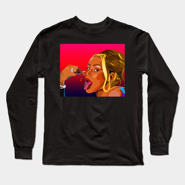 Iggy Azalea, Portrait Long Sleeve T-Shirt by PulsePeople